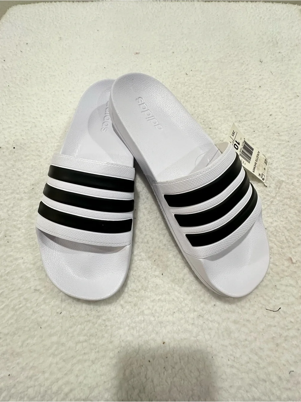 White Adidas Slides